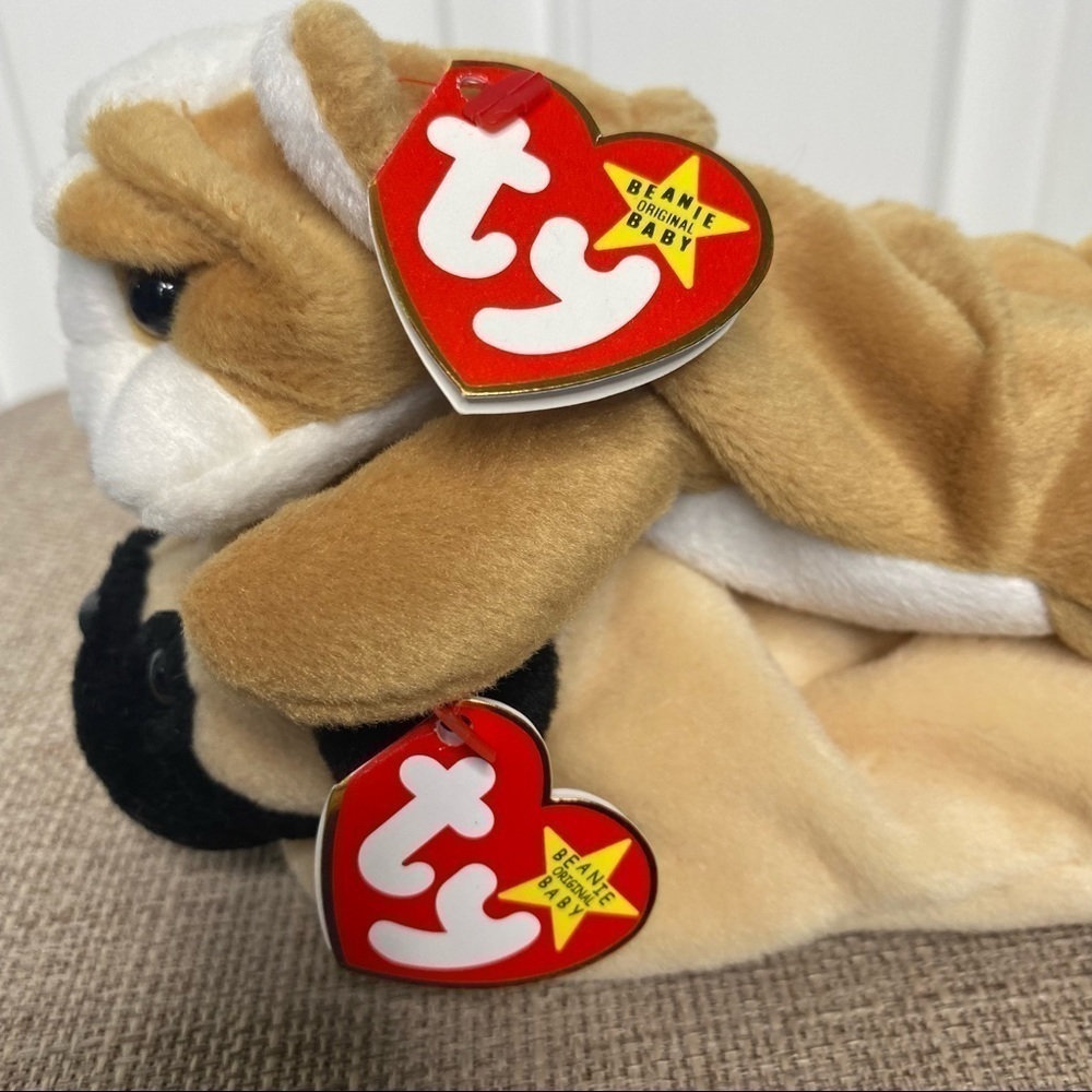 Ty Beanie Babies Pugsly & Wrinkles Beanie Baby Pug Dogs Puppy Puppies - Picture 4 of 8